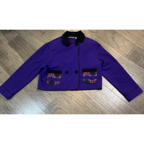 Vintage Canvasbacks Lutton & Horsfield 100% Wool Blazer SZ M Purple‎ Made In USA